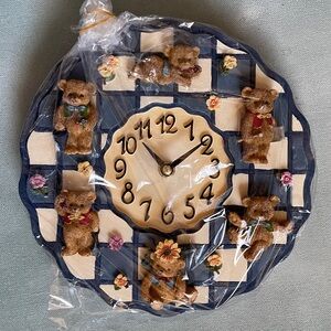 Vintage Teddy Bear Wall Clock